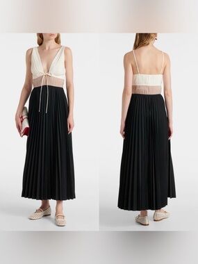 NEW NWT Simkhai Stephanie Pleated Poplin Midi Dress Size 0